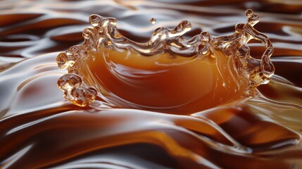 Poster - A dynamic splash of liquid creating ripples on a smooth surface, showcasing the beauty of fluid motion