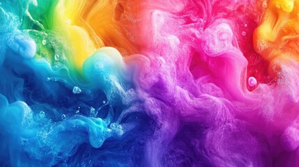 Poster - Vibrant abstract swirl of colorful hues blending seamlessly, creating a dynamic and lively background