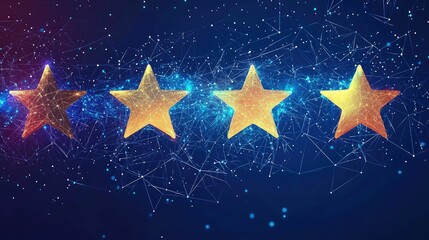 Poster - A digital screen displaying online shopping ratings and customer reviews, symbolizing trust and consumer engagement.