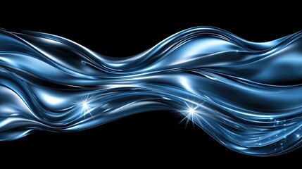 Poster - vibrant design showcases smooth curves and waves in stunning blue hues, creating a mesmerizing abstr