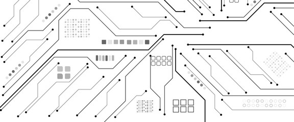 Leinwandbilder - Vector abstract technology on white background, Abstract technology circuit diagram on white background.