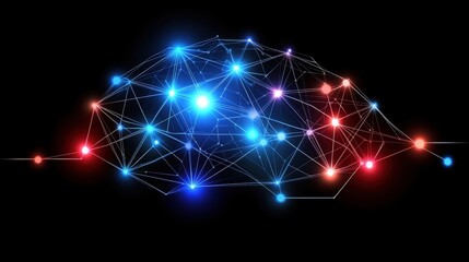 Poster - Abstract neural network technology visualization digital background data science virtual environment conceptual viewpoint