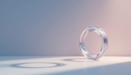 Poster - Artistic display of a transparent ring modern studio digital art minimalist environment captivating viewpoint abstract concept for visual appeal