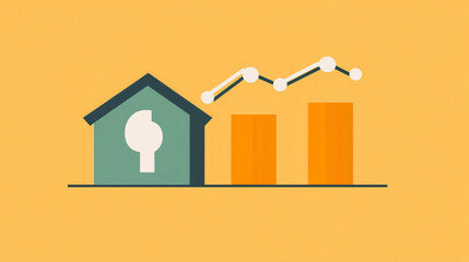 Poster - Analyzing housing market trends with data visualization digital space infographic informative