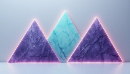Poster - Geometric triangle art display modern interior digital artwork minimalist environment close-up view contemporary design concepts