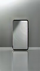 Poster - Sleek smartphone with curved edges, minimalist design, reflective surface, and a modern aesthetic.