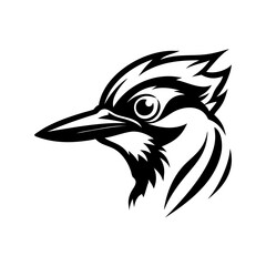 Aufkleber - a stunning and symbolic monochrome illustration of a bird. this artwork features detailed patterns a
