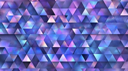 Poster - Abstract pastel triangle pattern with soft gradients of purple and blue, forming a stylish geometric design.