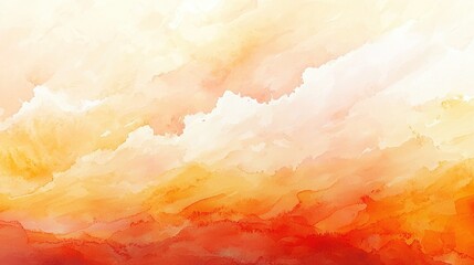 Poster - Blurred gradient watercolor background in vivid warm tones, evoking a beautiful sunset-inspired atmosphere.