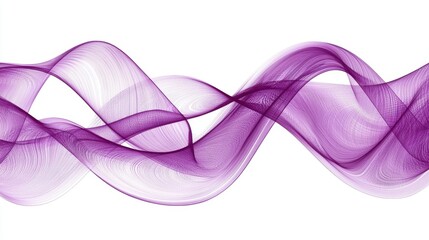 Poster - Dynamic abstract waves in deep purple, creating a smooth and glossy design with a royal touch.