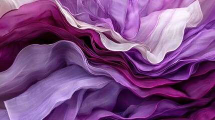 Poster - Elegant magenta and purple silk fabric flowing in soft waves, with a luxurious and smooth texture