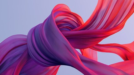 Poster - Elegant magenta and purple silk fabric flowing in soft waves, with a luxurious and smooth texture