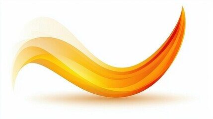 Leinwandbilder - Elegant yellow-orange swoosh border blending smoothly into a light abstract background.