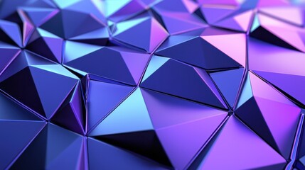 Leinwandbilder - Futuristic polygonal geometric pattern in shades of purple, creating a modern and abstract triangular background.