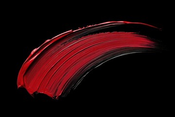 Aufkleber - Red cosmetic smudge, wipe swoosh, isolated. Close up Mascara texture, stroke paint, Full HD, 32k Resolution 