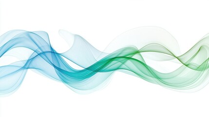 Poster - Modern fluid abstract design with green and blue flowing elements, perfect for a tech-inspired aesthetic.