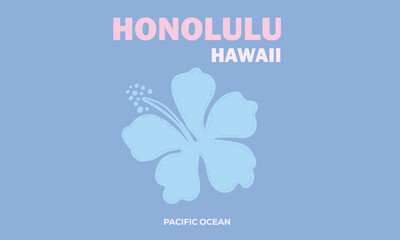 Wall Mural - Honolulu artwork. Hawaii print. Abstract flower artwork. Tropical hibiscus flower abstract art . Summer good vibes vector graphic design for apparel, stickers, posters, background and others.