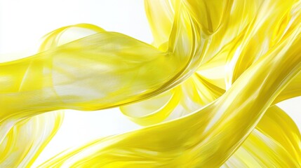 Poster - Vibrant yellow mesh waves flowing in a futuristic abstract background with dynamic lighting.