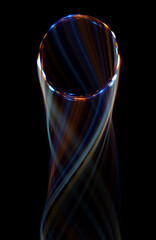 Wall Mural - swirl stage. neon glowing circles. light trails. glint bright spiral. motion ellipse..slow shutter l