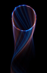 Wall Mural - swirl stage. neon glowing circles. light trails. glint bright spiral. motion ellipse..slow shutter l