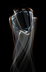 Wall Mural - swirl stage. neon glowing circles. light trails. glint bright spiral. motion ellipse..slow shutter l