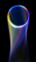 Wall Mural - swirl stage. neon glowing circles. light trails. glint bright spiral. motion ellipse..slow shutter l