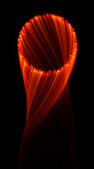 Wall Mural - swirl stage. neon glowing circles. light trails. glint bright spiral. motion ellipse..slow shutter l