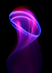 Wall Mural - swirl stage. neon glowing circles. light trails. glint bright spiral. motion ellipse..slow shutter l