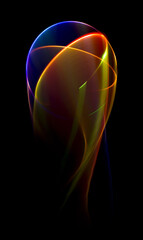 Wall Mural - swirl stage. neon glowing circles. light trails. glint bright spiral. motion ellipse..slow shutter l