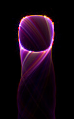 Wall Mural - swirl stage. neon glowing circles. light trails. glint bright spiral. motion ellipse..slow shutter l