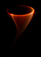 Wall Mural - swirl stage. neon glowing circles. light trails. glint bright spiral. motion ellipse..slow shutter l