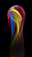 Wall Mural - swirl stage. neon glowing circles. light trails. glint bright spiral. motion ellipse..slow shutter l