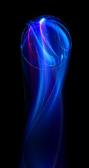 Wall Mural - swirl stage. neon glowing circles. light trails. glint bright spiral. motion ellipse..slow shutter l