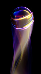 Wall Mural - swirl stage. neon glowing circles. light trails. glint bright spiral. motion ellipse..slow shutter l