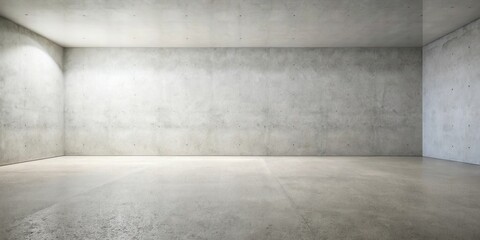 Poster - Empty Modern Room with Concrete Walls and Floor