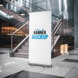 © GPXBISHALPIX - PSD clean Minimal Roll Up Banner Mockup Image.