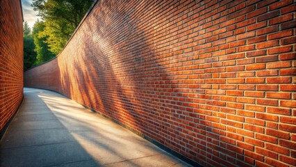 Aufkleber - Sunlit Brick Pathway A Serene Walkway Between Tall Walls