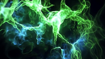 Poster - Vivid Abstract Energy Flow in Neon Colors, Dynamic Light Effects Creating Movement and Depth in a Captivating Digital Art Background