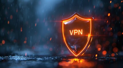 Poster - Protect your online presence with a VPN shield against cyber threats and internet vulnerabilities