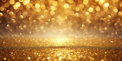 Aufkleber - Golden Glitter Background with Sparkling Lights and Shimmering Texture