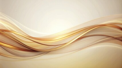 Aufkleber - Abstract Golden Waves Elegant Swirls of Beige and Gold Hues for Design Background