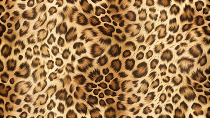 Aufkleber - Seamless Pattern of Realistic Leopard Spots and Fur Texture Ideal for Fashion, Textile, and Design Projects
