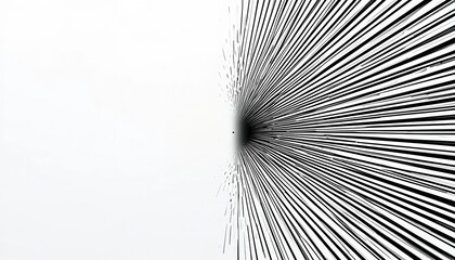 Poster - Dynamic lines emanating from a central point abstract digital art minimalist environment high-contrast viewpoint energy concept for modern design