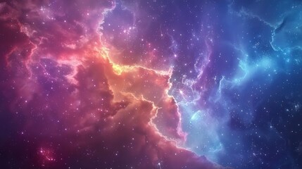 fantastic supernova colorful space galaxy cloud nebula scenery background. generative ai