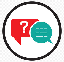 Poster - chat question and answer icon set. help peech bubble. frequently asked questions symbols collection.
