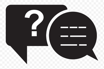 Poster - chat question and answer icon set. help peech bubble. frequently asked questions symbols collection.