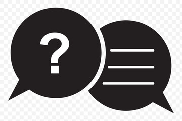Poster - chat question and answer icon set. help peech bubble. frequently asked questions symbols collection.