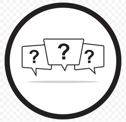 Poster - Question marks icon. Question marks vector illustration. Question mark icon set. Message box with question mark icon. Button vector icon isolated on transparent background. EPS 10.