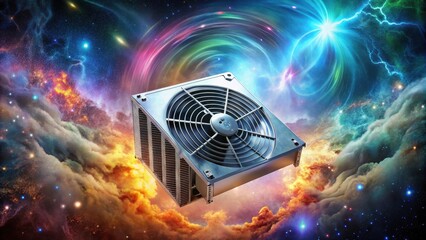 Wall Mural - cooling system in a cosmic nebula a futuristic concept