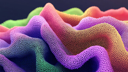 Aufkleber - Dynamic wave patterns digital realm 3d visualization vibrant colors abstract view modern art